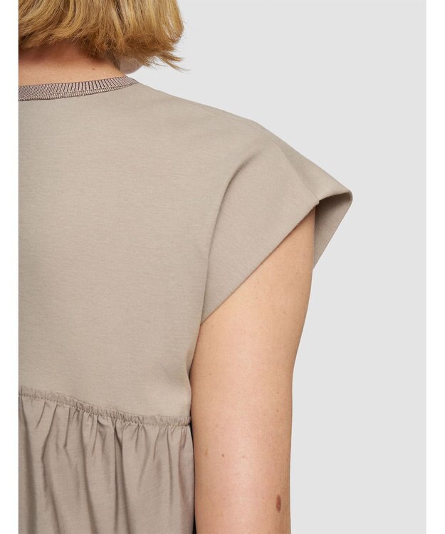 JOSEPH 【洗える】ポプリンジャージー　キャップスリーブティーシャツ Escargot