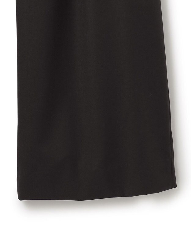 ICB 【洗える】 ウールヴィスコースストレッチ タックパンツ ブラック系