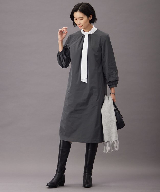 J.PRESS LADIES 【洗える・3way】スタンド リボン デコカラー 付け襟 ホワイト系1