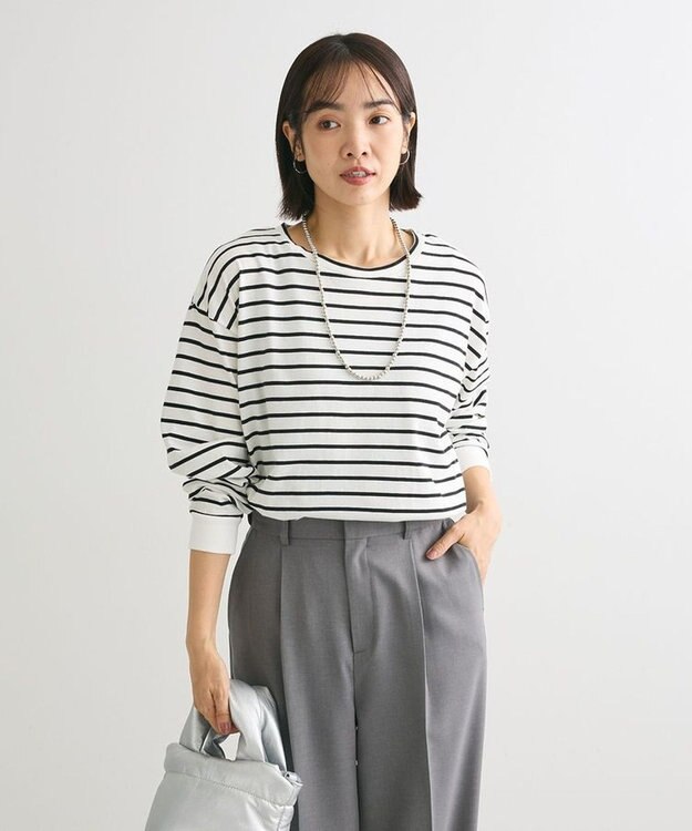 Green Parks ボーダープルオーバー White