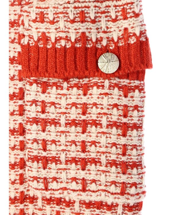 Green Parks ・ｆｕｒｒｙ　ｒａｔｅ　ツィードラメニットスカート Orange