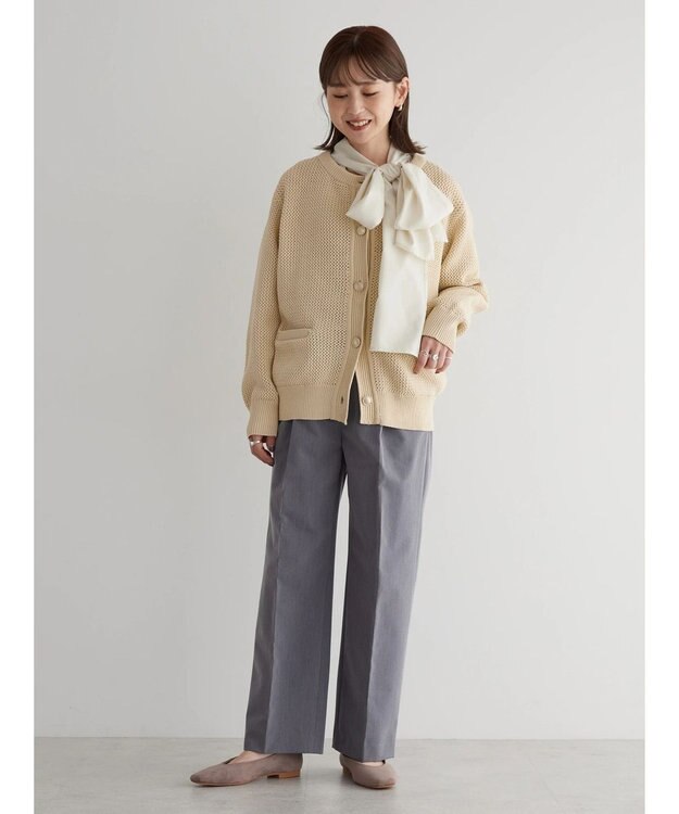 AMERICAN HOLIC 美・美・美あったかタックワイドパンツ Gray Mixture