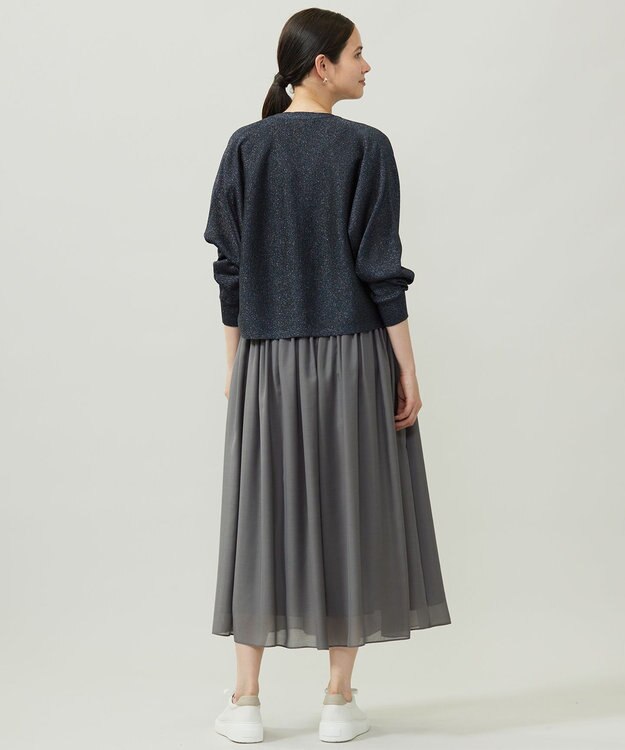 自由区 【カタログ掲載】カラーミックスラメ カーディガン ネイビー