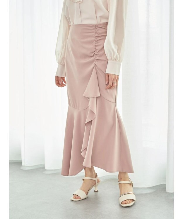 earth music&ecology 切り替えラッフルスカート Dark Pink