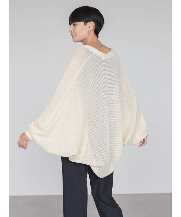 AMERICAN HOLIC ニュアンスメッシュニットカーディガン Ivory