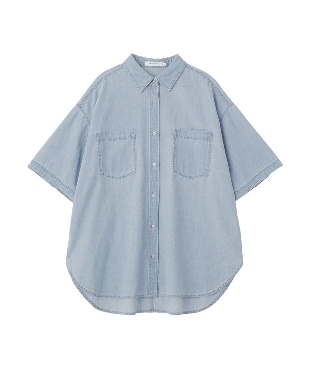 AMERICAN HOLIC Ｗポケット半袖デニムシャツ Light Indigo