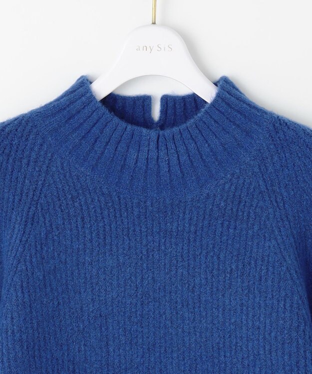 ANY SIS L ハイネックAir ニット ブルー