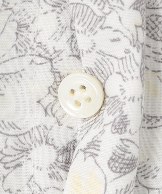 J.PRESS LADIES 【洗える】ポリエチレンスパンブロードフラワープリント ブラウス オフホワイト×イエロー系