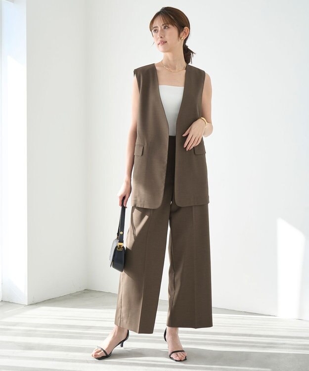 UNFILO TENNEN TOUCH ワイドパンツ ブラウン