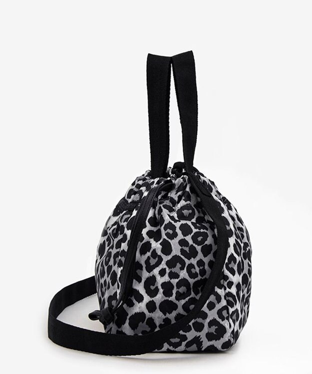 LeSportsac E/W CITY DRAWSTRING BAG??? /アップタウンレオパード/ブラック アップタウンレオパード/ブラック