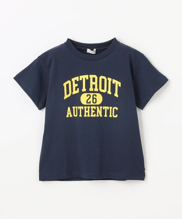 ANY KIDS ロゴプリント 半袖Tシャツ ネイビー