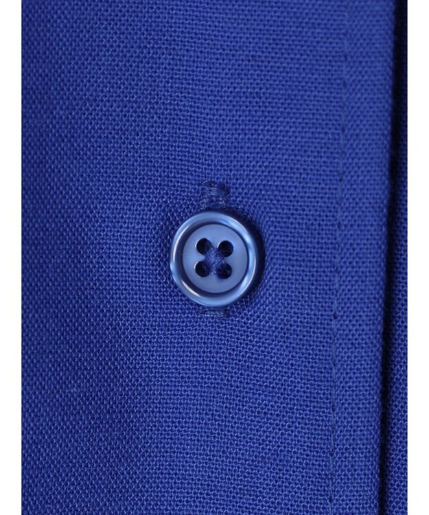 Green Parks 綿麻混開襟ワンピース Royal Blue