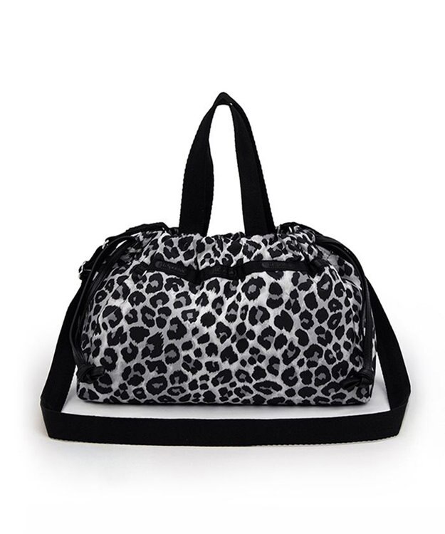 LeSportsac E/W CITY DRAWSTRING BAG??? /アップタウンレオパード/ブラック アップタウンレオパード/ブラック