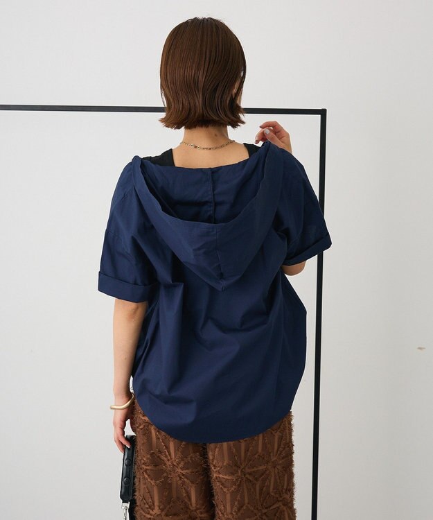 CRAFT STANDARD BOUTIQUE オーバーサイジングフード付きシャツ Navy