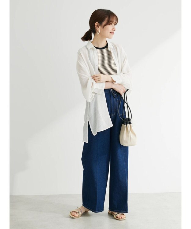 Green Parks ・ＥＬＥＮＣＡＲＥ　ＤＵＥ　デニムワイドパンツ Indigo