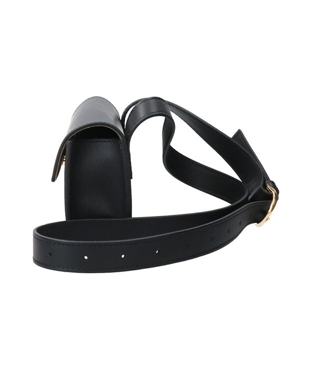 INTER-CHAUSSURES 【Christian Villa】スムースレザーミニショルダーバッグ ブラック