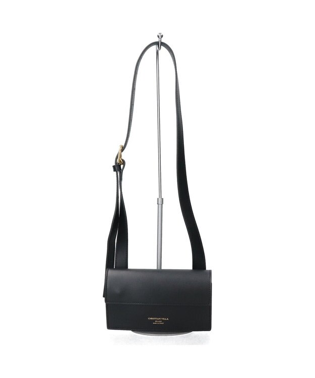 INTER-CHAUSSURES 【Christian Villa】スムースレザーミニショルダーバッグ ブラック