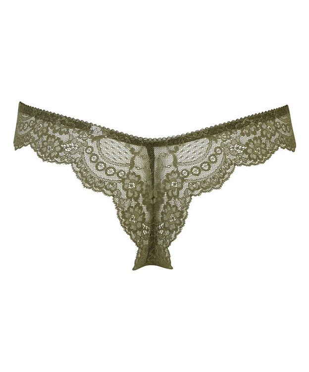 WACOAL ショーツ Tバック 【リボンブラ】 BRB413とペア はきこみ丈あさめ 伸びのよいストレッチレース（バック） レディース PRA413 /ワコール グリーン