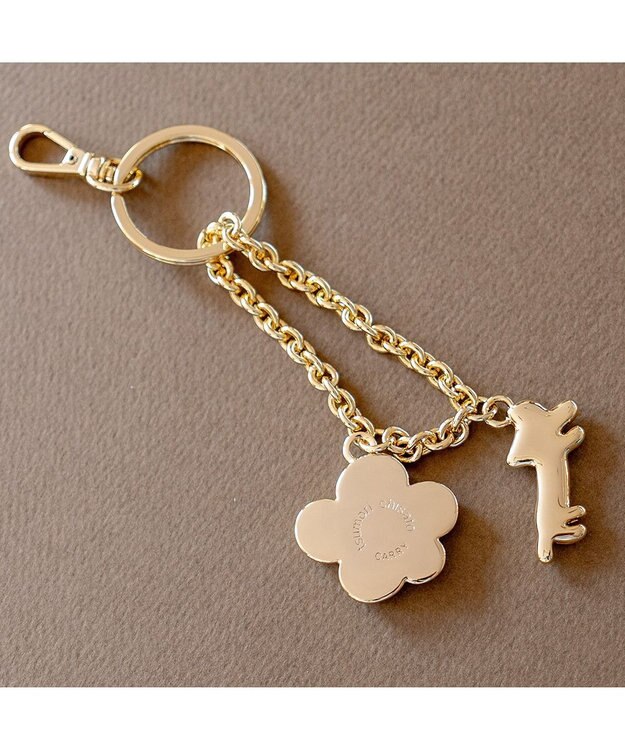 tsumori chisato CARRY キーホルダー バッグチャーム 便利なナス管金具付き 【可愛い猫モチーフ】 ゴールド