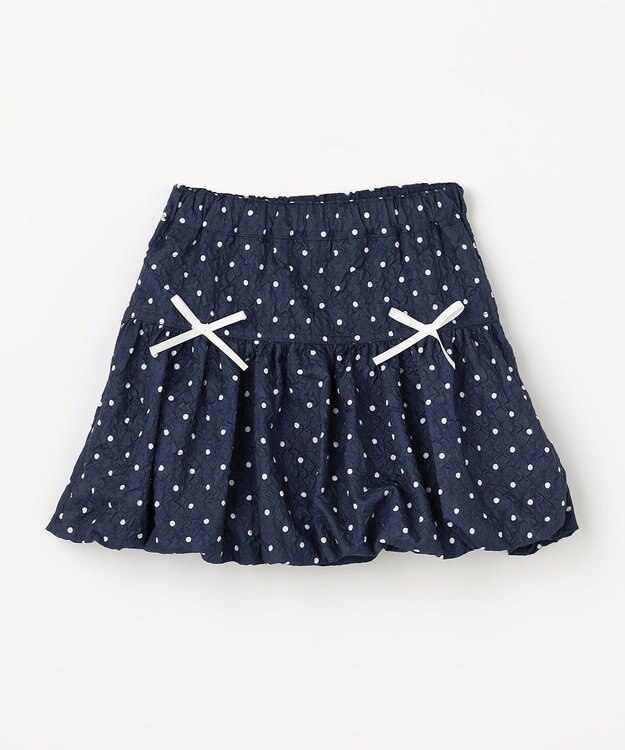 ANY KIDS 【洗濯機可能】バルーン ドットスカート ネイビー