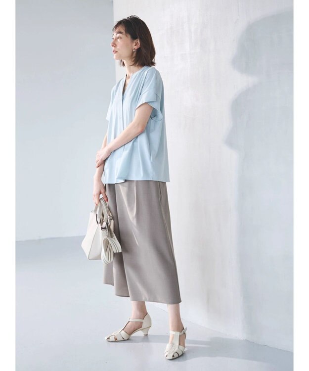 Green Parks 接触冷感　ガウチョパンツ Dark Beige