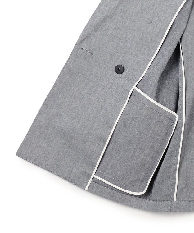 23区 L 【先行予約】スラブツイルストレッチ オーバーサイズ ダブルジャケット ネイビー系