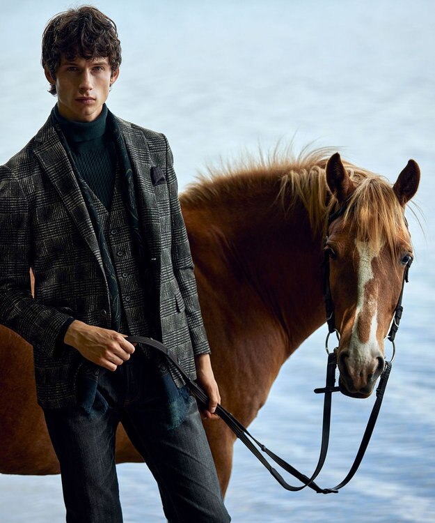 JOSEPH ABBOUD 【ストレッチ】フランネルジャージ ジャケット カーキ系4