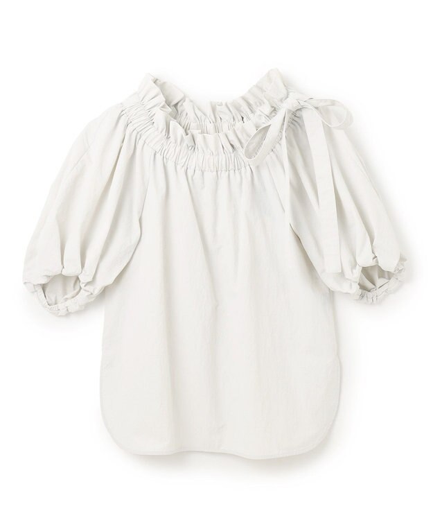 uncrave ライトプルーフナイロン オフショルブラウス グレージュ