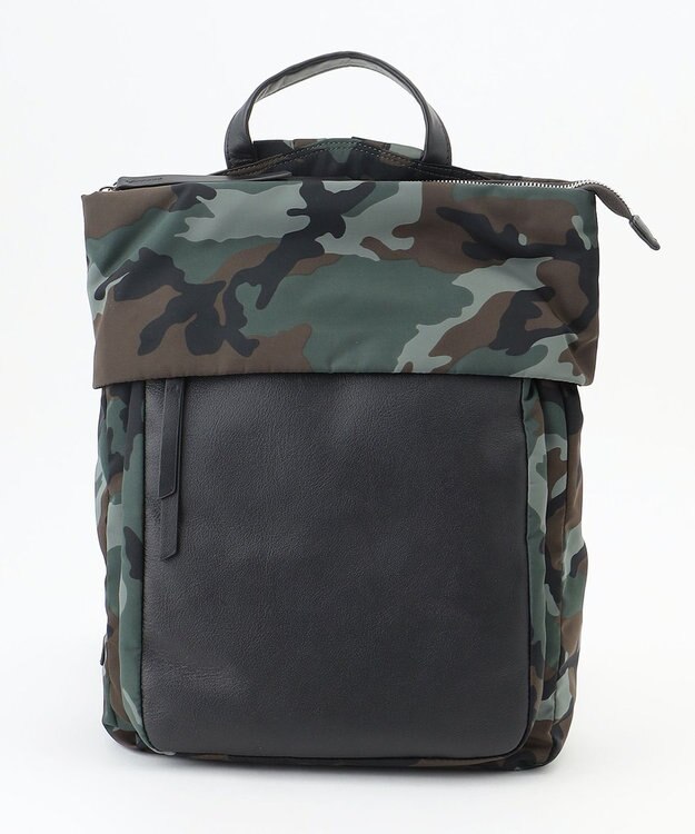 Y'SACCS ナイロン牛革リュック カーキ