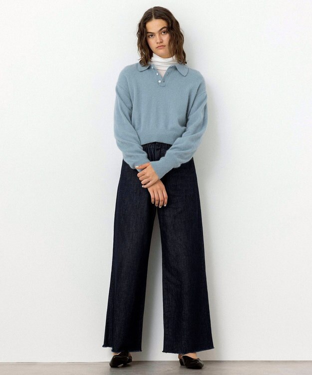 NAVE 【Nave・手洗い可】ポロニット サックスブルー系