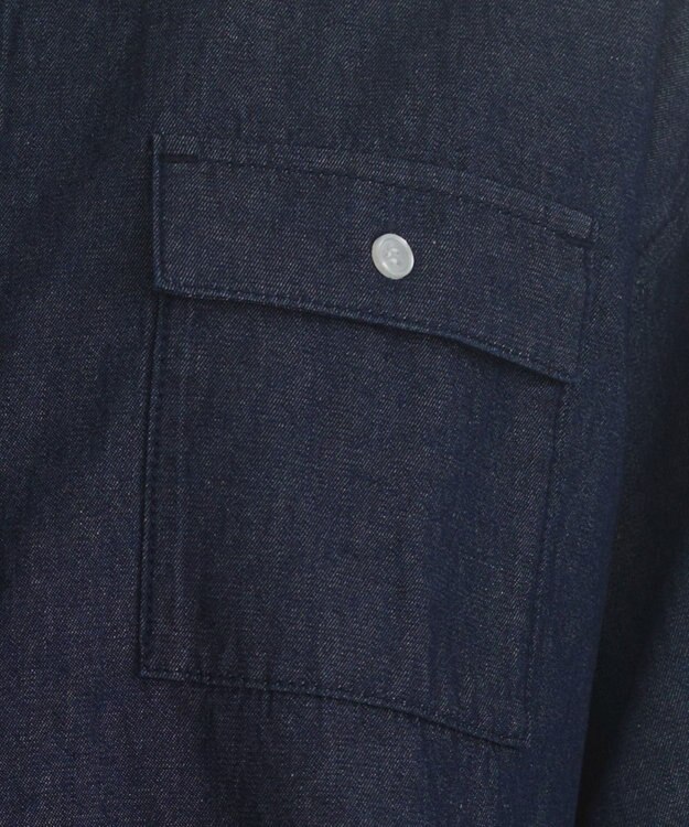 WEGO 【ANGIE VINTAGE】オーバーサイズデニム半袖シャツ ネイビー