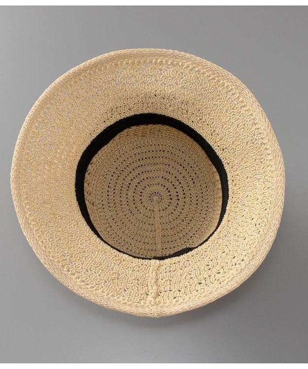 AURORA LANVIN en Bleu ランバン オン ブルー 手編み風ペーパーサーモ中ツバ ハット ライトベージュ