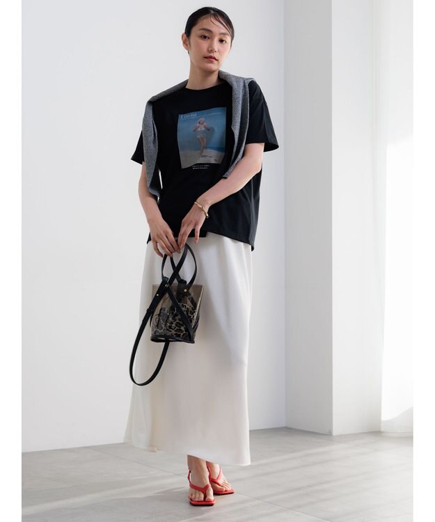 Te chichi マリリンモンロービーチフォトTシャツ ブラック