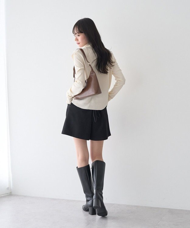 earth music&ecology フラワーモチーフニットベスト Ivory