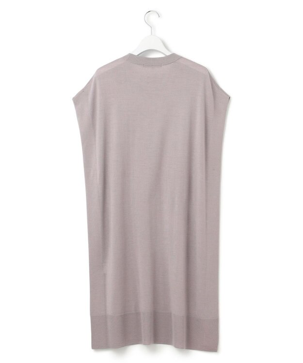 23区 L 【洗える】コンパクトウール ロングベスト ライトグレー系