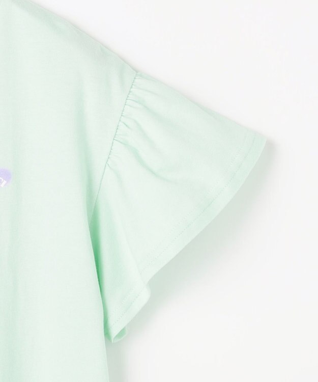 ANY KIDS 【綿100%】ドロップショルダー アニマルプリントTシャツ ミント×イヌ