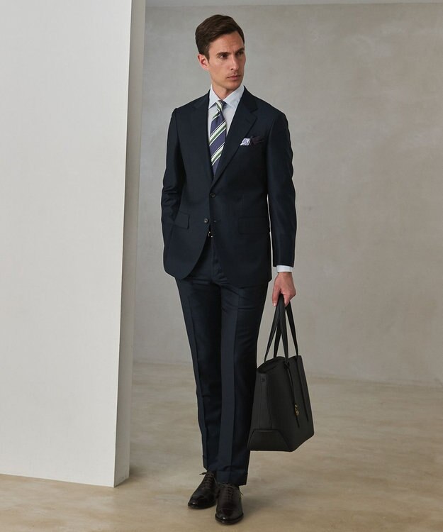 GOTAIRIKU GOTAIRIKU別注【日本製】シルク ネクタイ_レジメンタル柄 ネイビー系1