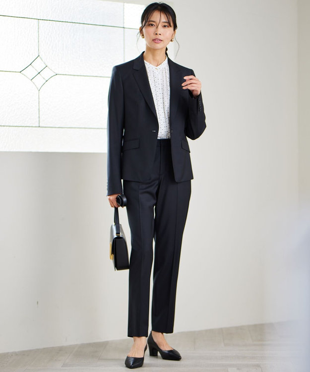 23区 S 【新色追加/セットアップ対応】ラフィーネウール 一つ釦 ジャケット ブラック系