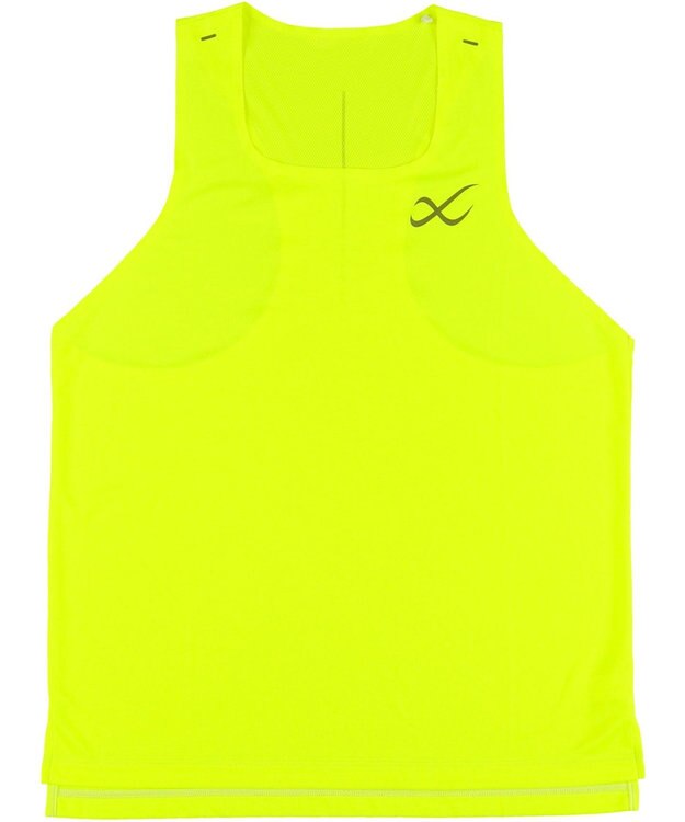 CW-X 【MEN】 CW-X トップス 【薄軽ランニングシャツ】 ノースリーブ タンクトップ スクエアネック 吸汗速乾性(本体) メンズ DLO180 /ワコール イエロー