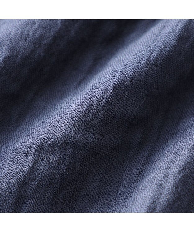 UCHINO マシュマロガーゼレディスバイカラーVネックパジャマ ダークブルー