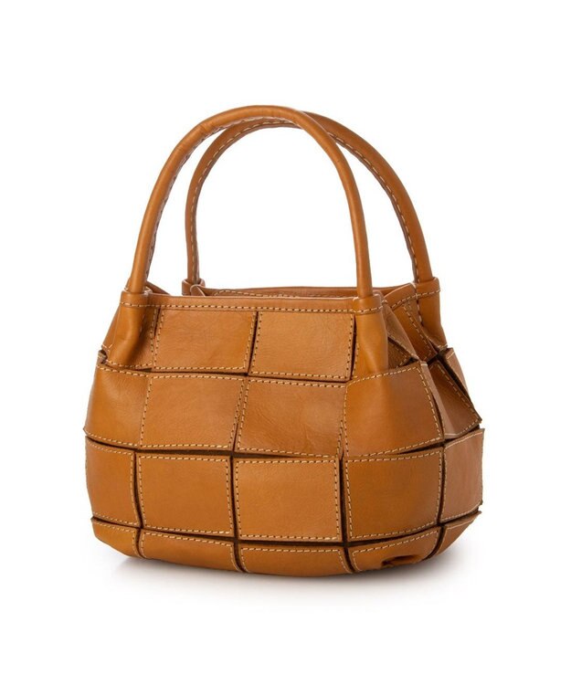 UNBILLION ピークスピーク PEAKSPEAK / 牛革パッチワーク・フラップトートS キャメル