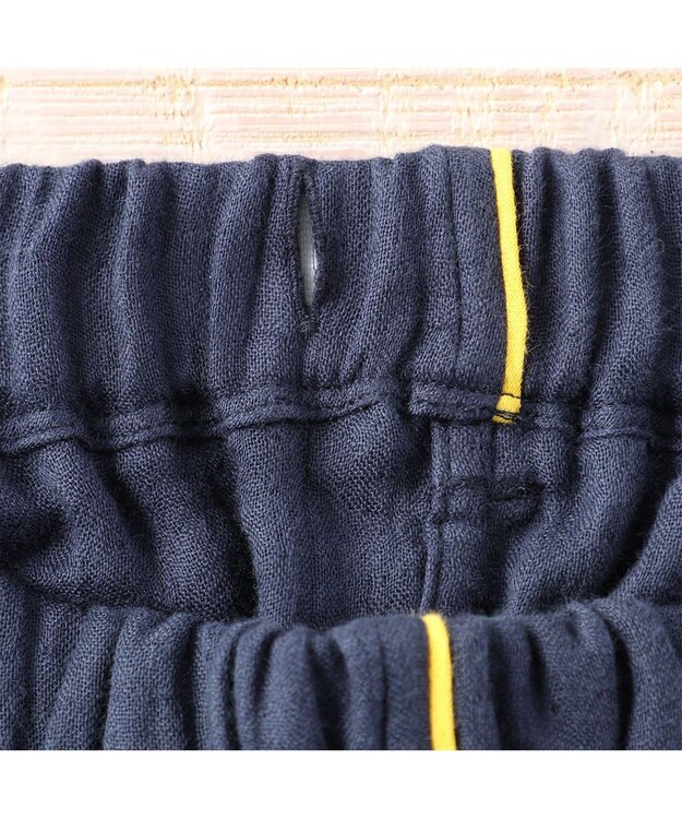 UCHINO マシュマロガーゼレディスバイカラーVネックパジャマ ダークブルー