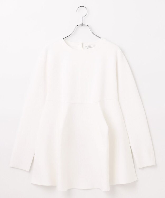 #Newans 【洗える】フォルムペプラムチュニックニット ホワイト