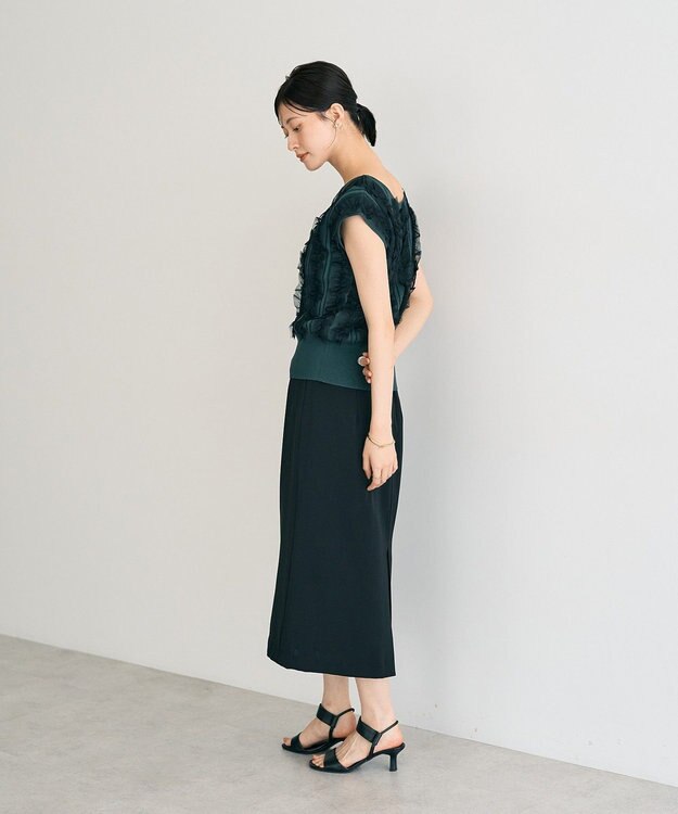 YECCA VECCA 2wayチュールフリルニット Black