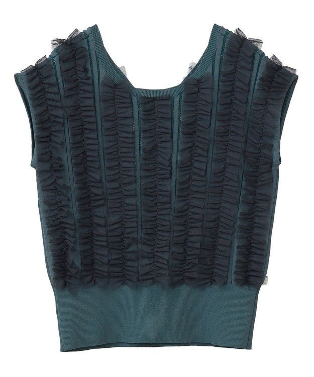 YECCA VECCA 2wayチュールフリルニット Black