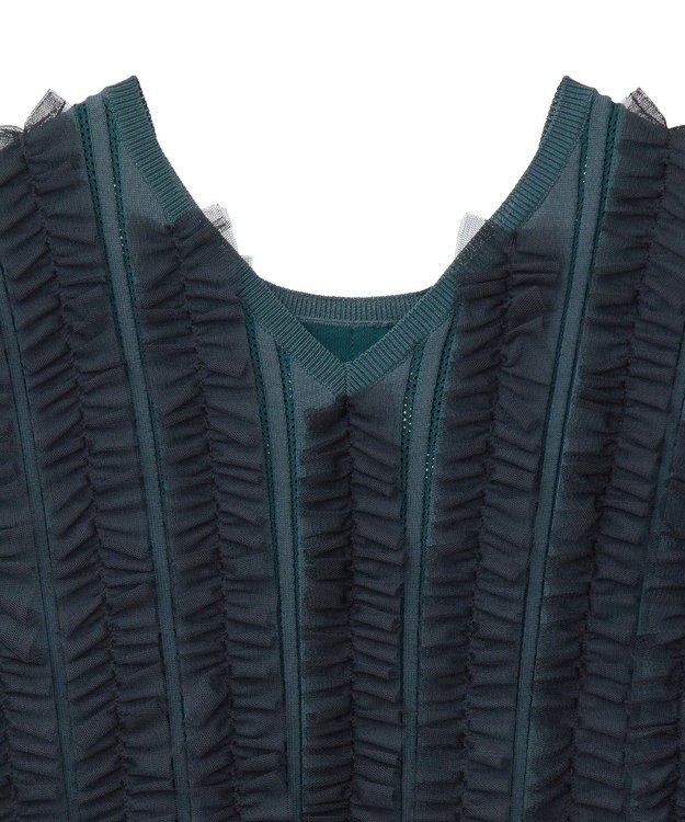 YECCA VECCA 2wayチュールフリルニット Black