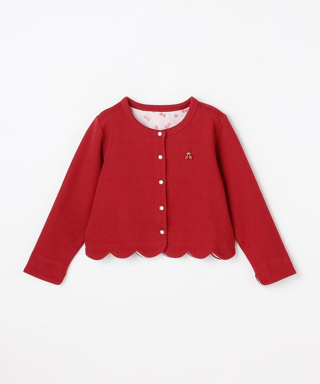 ANY KIDS 【Strawberry Collection】スナップボタン カーディガン レッド