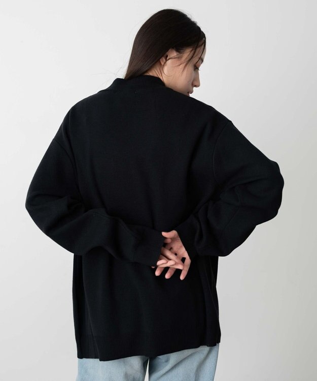 WEGO 【ユニセックス着用ITEM】ミラノリブモックネックプルオーバー ブラック