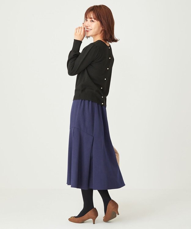 ANY SIS 【前後着用可能】2WAYパフスリーブ カーディガン ブラック