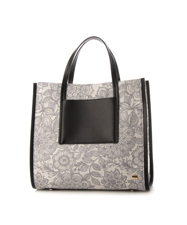 LA BAGAGERIE 【STOF】フラワープリントスクエアトート グレー
